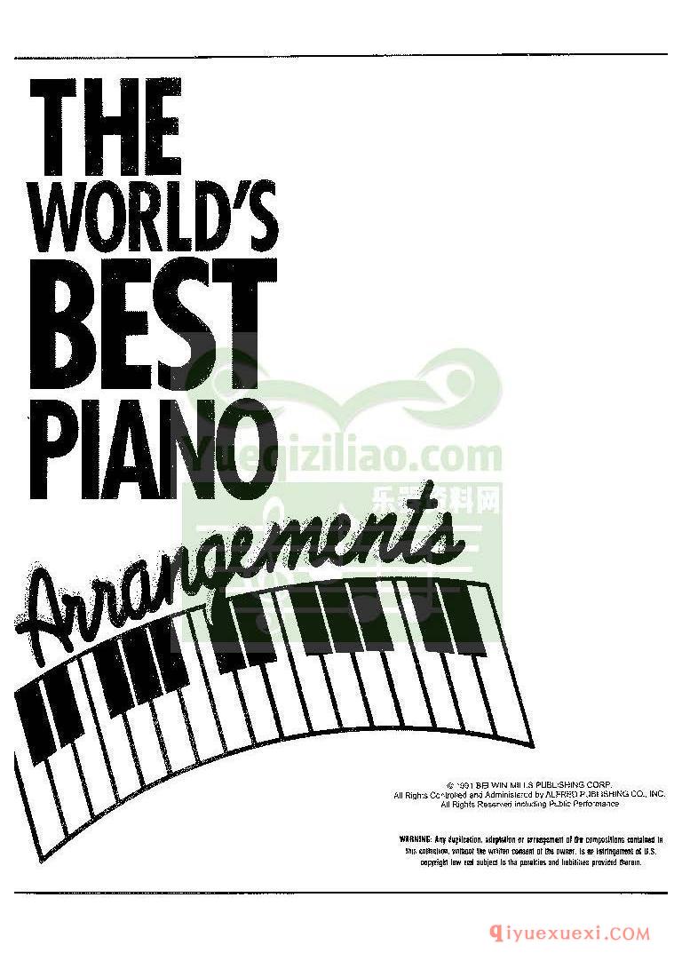 PDF钢琴谱下载 | 世界上最好的钢琴乐曲谱100首(The World's Best Piano Arrangements)原版电子书