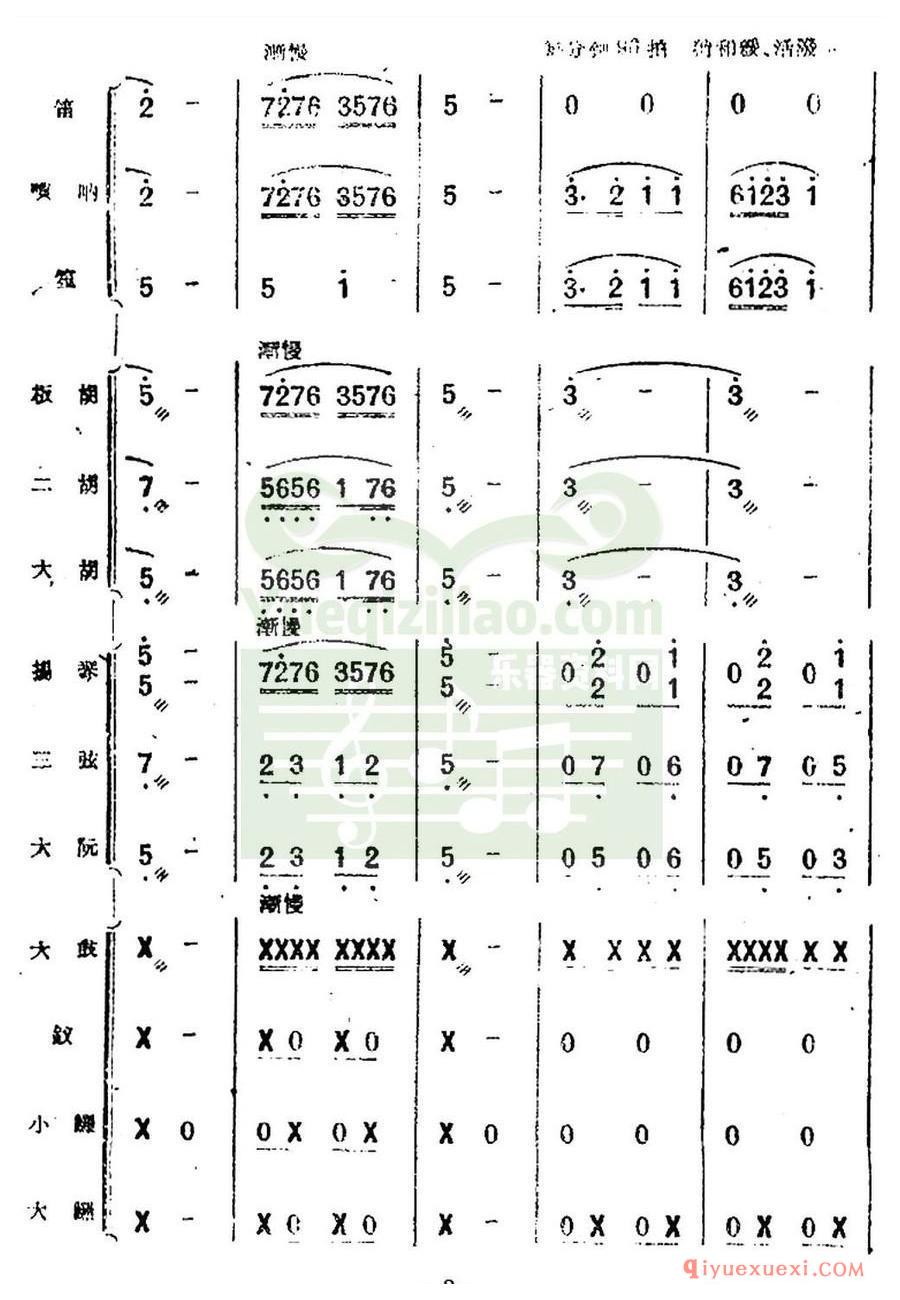 歌剧简谱 | 歌剧《小二黑结婚》序曲（民乐合奏总谱）