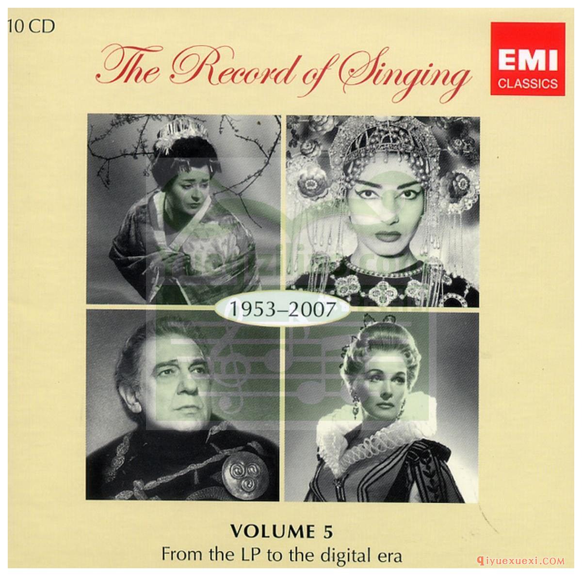 歌剧录音下载 | The Record of Singing 1953-2007 (Volume 5)FLAC专辑