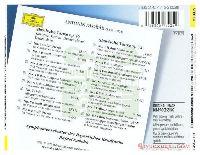 德沃夏克：斯拉夫舞曲 Opp. 46 & 72 (巴伐利亚广播交响乐团, 指挥_库贝利克)古典乐唱片下载