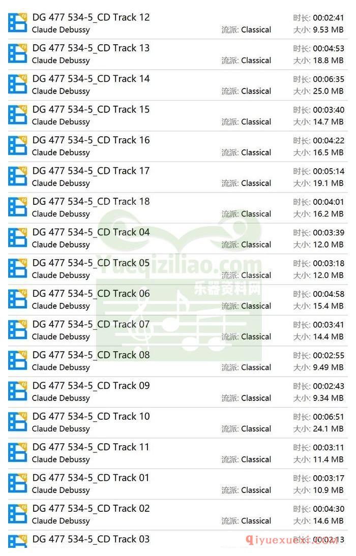 德彪西 钢琴“前奏曲辑”第1册 L.117,“印象辑”第1册 L.110, “印象辑”第2册 L.111 (钢琴_米凯兰杰利)古典乐唱片下载