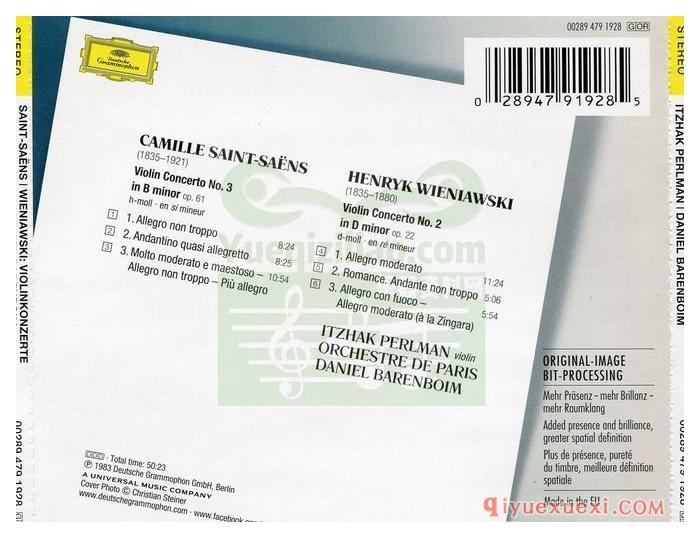 圣桑：小提琴协奏曲 No.3 · 维尼亚夫斯基：小提琴协奏曲 No.2古典乐唱片下载