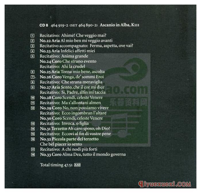 飞利浦莫扎特作品第十三盒 | 莫扎特早期意大利歌剧全集(13CD 464 890-2)APE音乐免费下载