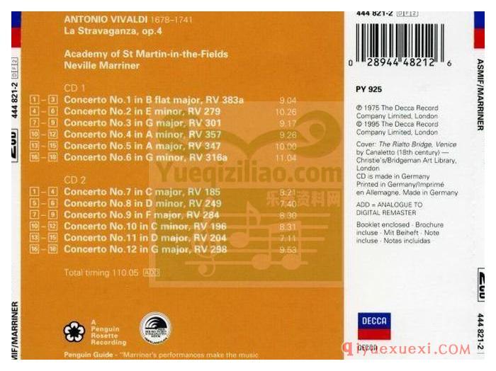 维瓦尔第古典风格小提琴协奏曲集《异乎寻常》CD专辑M4A录音全集免费下载