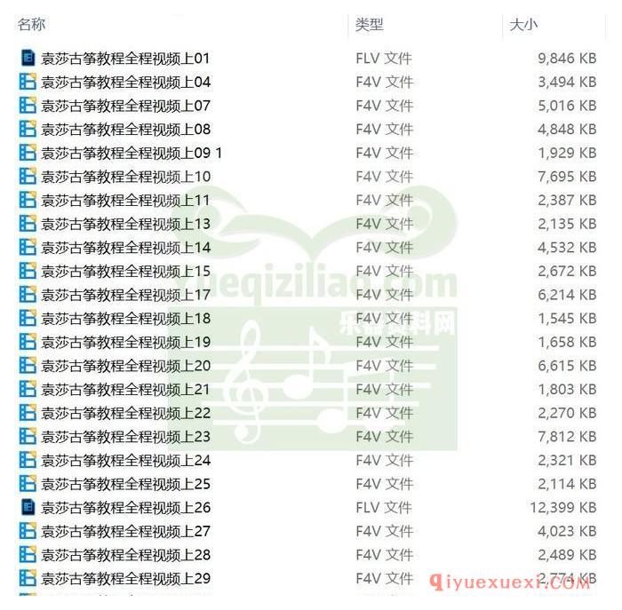 袁莎古筝演奏入门视频教学合集