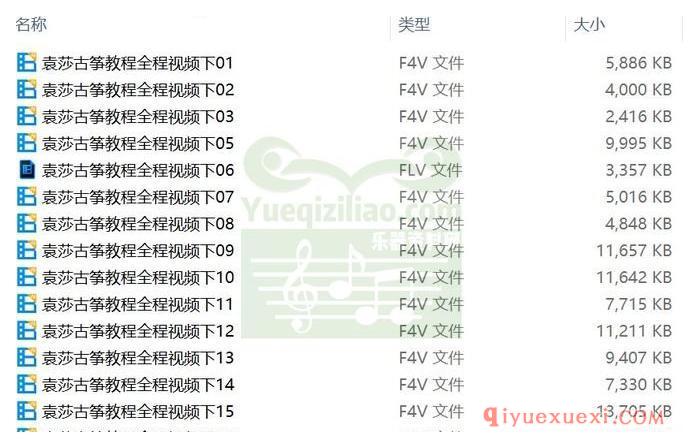 袁莎古筝演奏入门视频教学合集