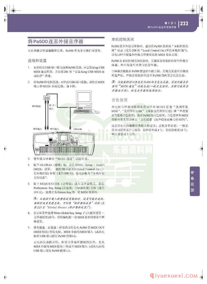 KORG PA500专业编曲链盘使用说明书中文版在线查阅