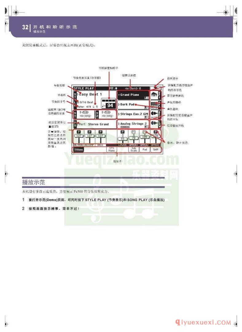 KORG PA500专业编曲链盘使用说明书中文版在线查阅