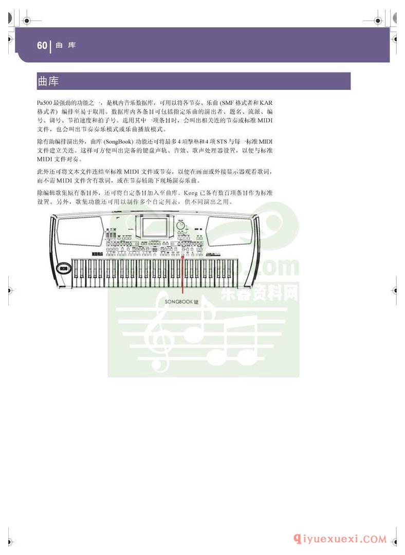 KORG PA500专业编曲链盘使用说明书中文版在线查阅