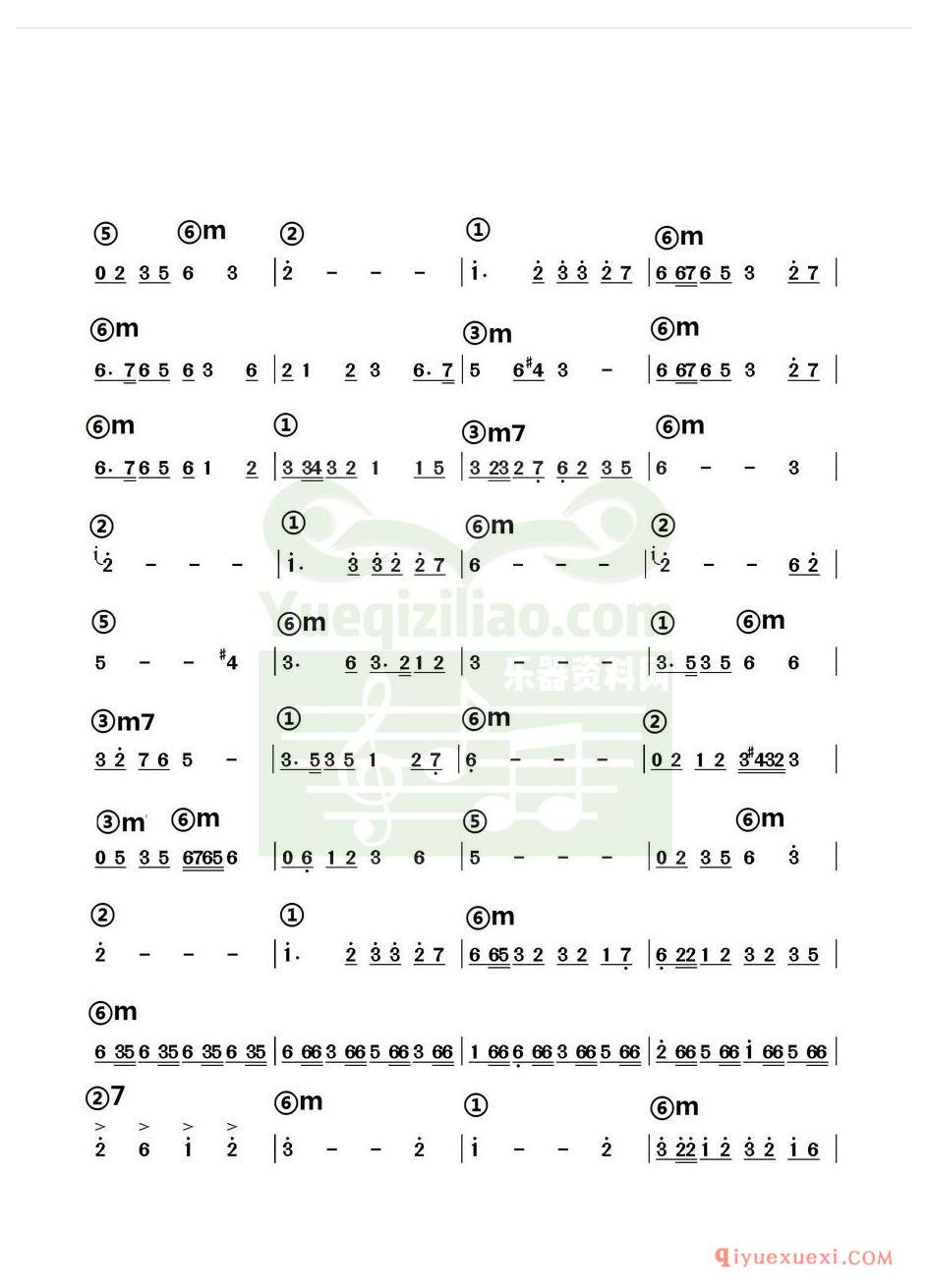 电子琴带和弦简谱 │ 沸腾的黄土地(农村乐队)