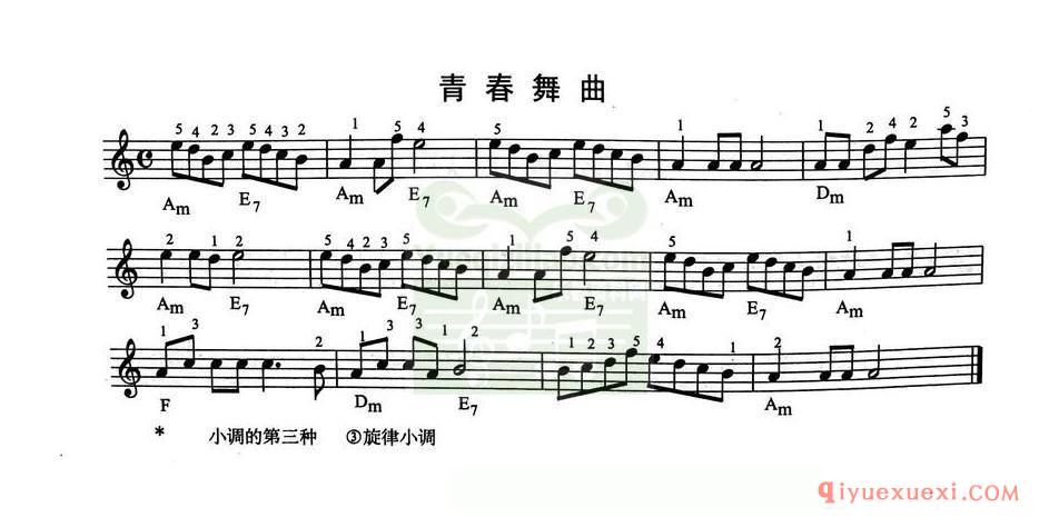 简单的电子琴乐曲 │ 青春舞曲(五线谱)