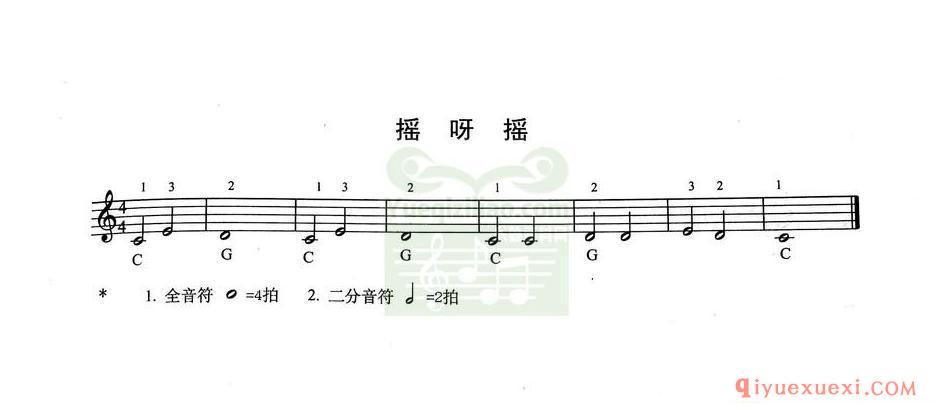 简单的电子琴乐曲 │ 摇啊摇(五线谱)