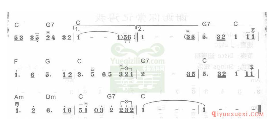 电子琴C大调a小调乐曲谱 │ 掌声响起(简谱)