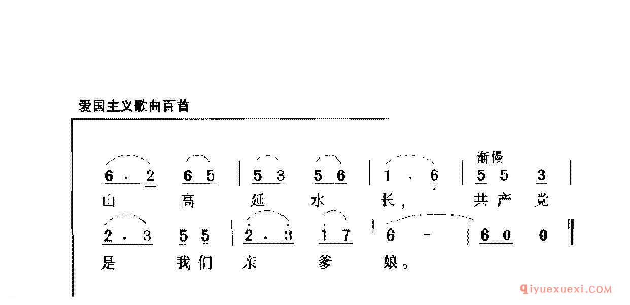 爱国主义歌曲简谱 | 信天游唱给毛主席听