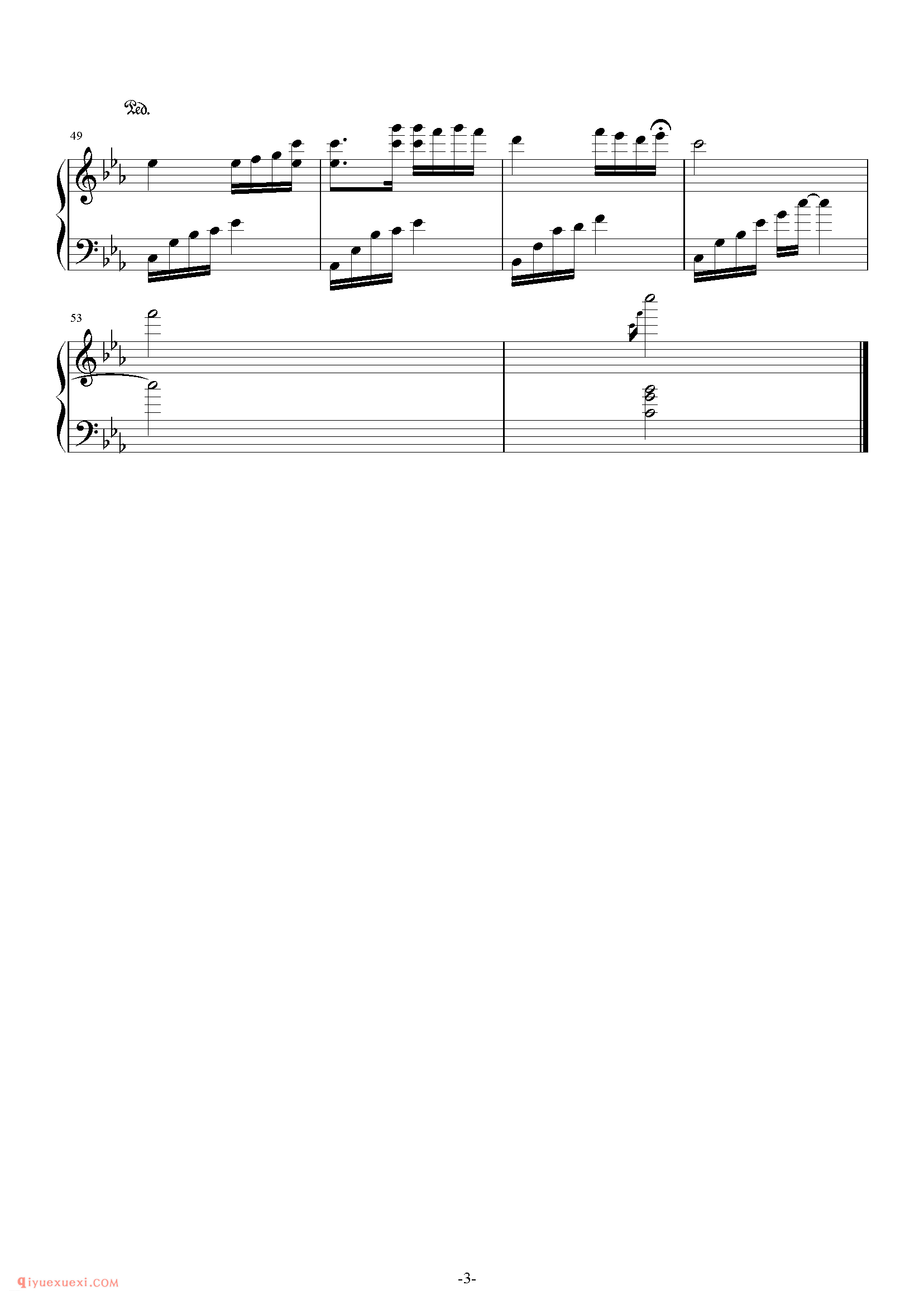 复杂电子琴曲目 | 夜的钢琴曲五(五线谱)