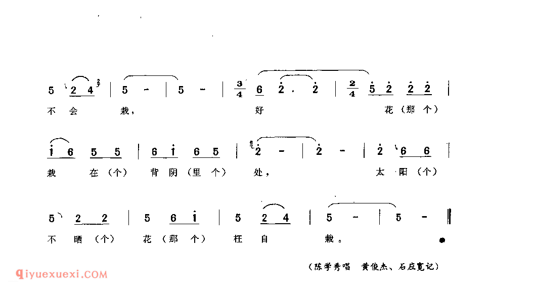 十七十八花正开(洒叉) 大方县_曲各_贵州彝族民歌简谱