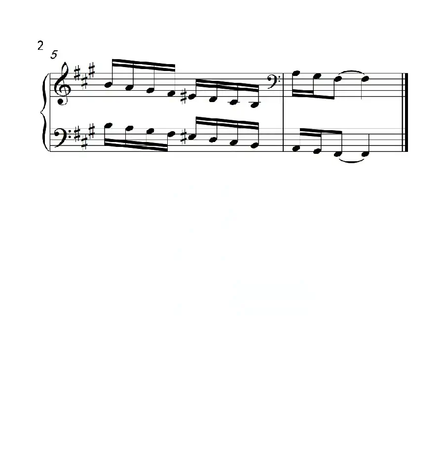 第三级 升f小调音阶（中国音乐学院钢琴考级作品1~6级）