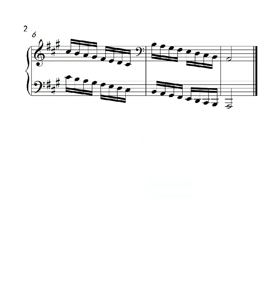 第四级 A大调音阶（中国音乐学院钢琴考级作品1~6级）