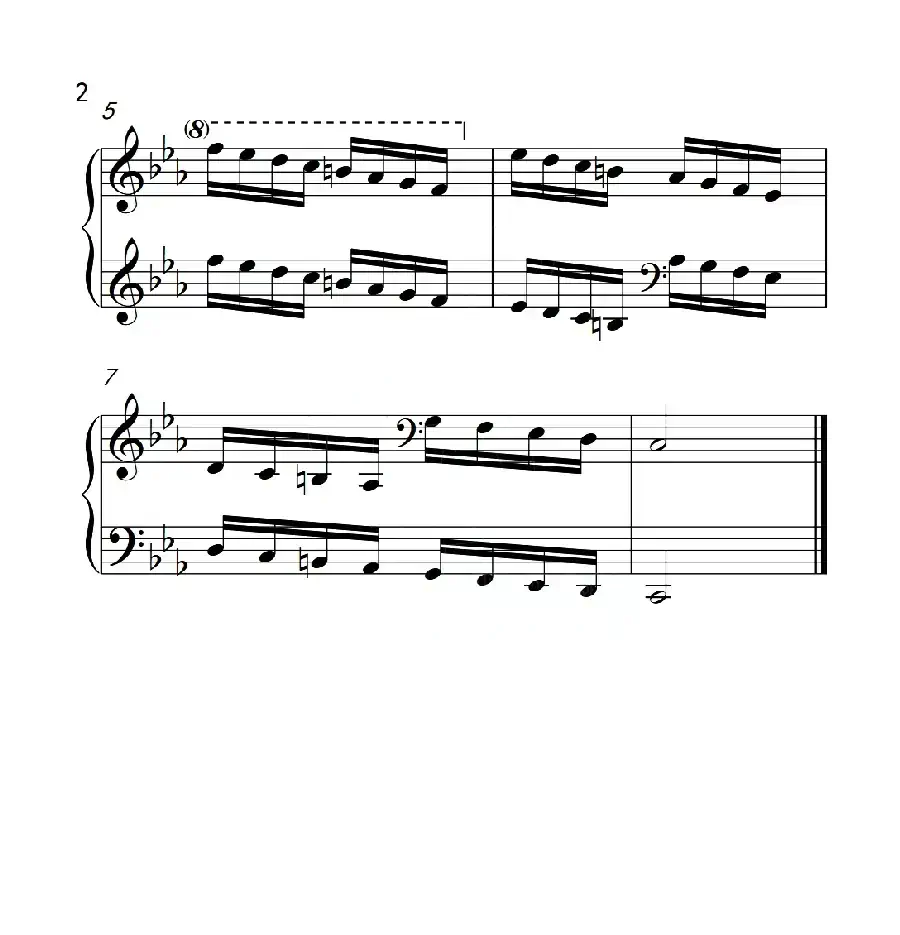 第六级 c小调音阶（中国音乐学院钢琴考级作品1~6级）