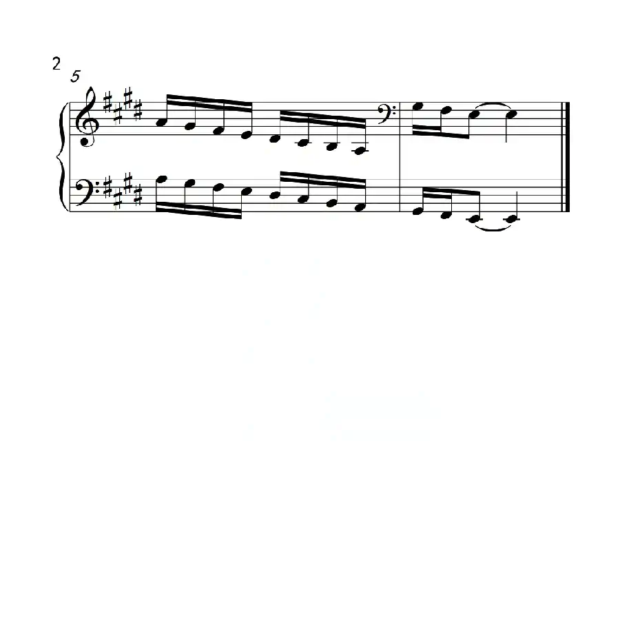 第三级 E大调音阶（中国音乐学院钢琴考级作品1~6级）