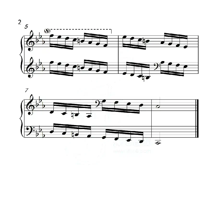第五级 c小调音阶（中国音乐学院钢琴考级作品1~6级）