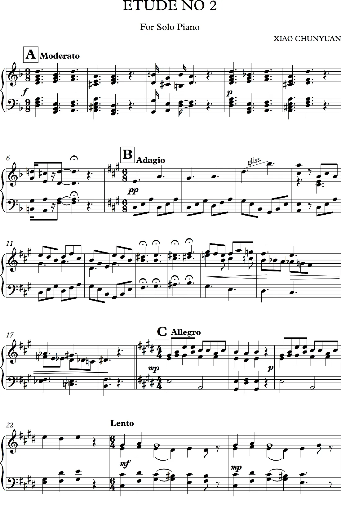 Etude No 2（钢琴练习曲）