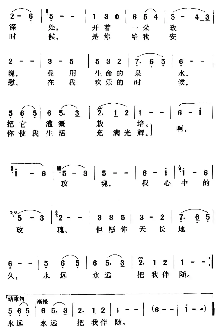 心中的玫瑰(电影《泪痕》插曲)